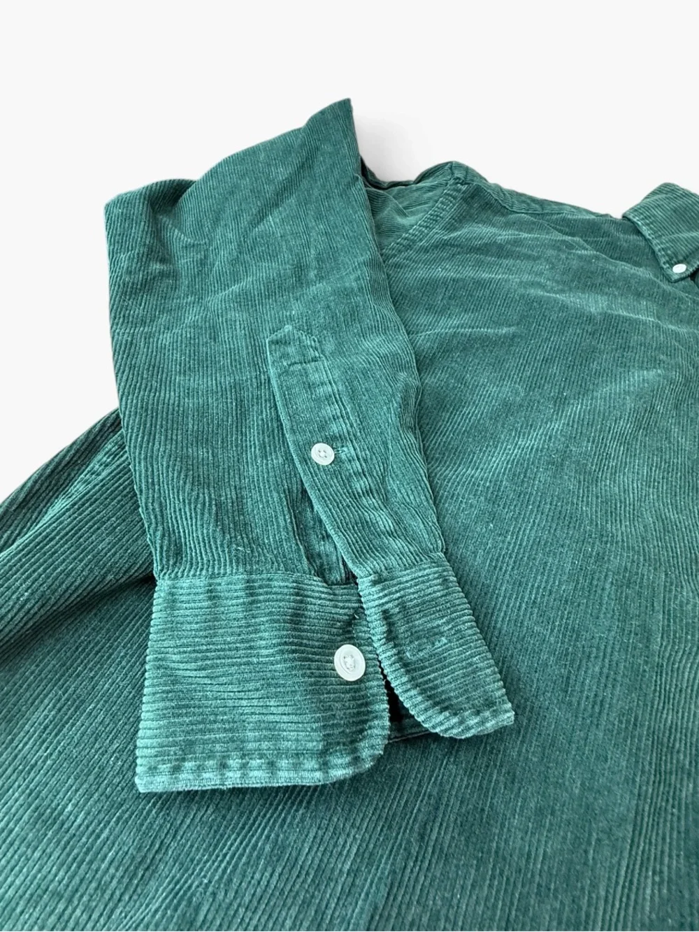 Ralph Lauren Blake Corduroy Button Down Shirt Green Mens Medium
